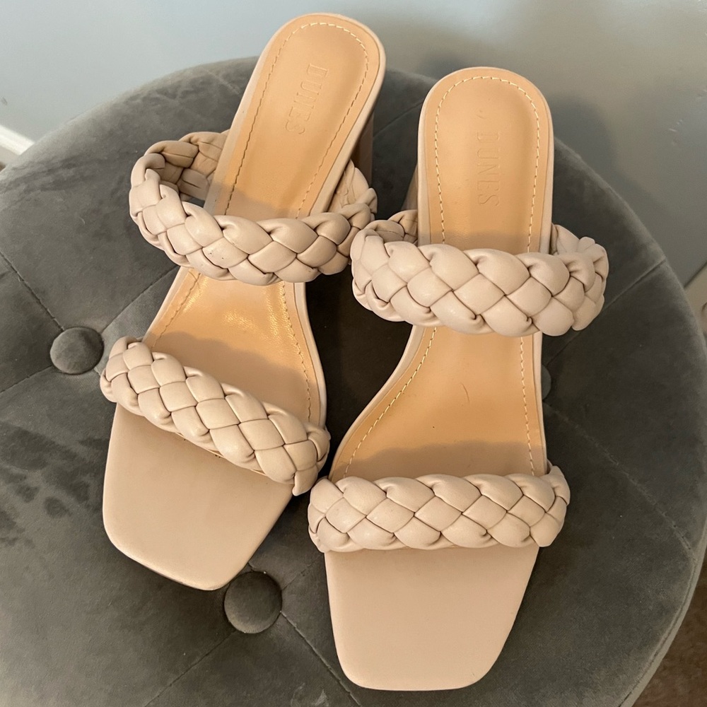 Braided Cream Sandal Heels